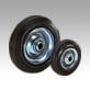 Wheels rubber tyres on steel plate rims