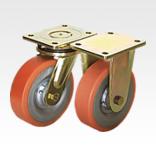 Welded steel swivel and fixed castors with Extrathane® tread, heavy-duty version