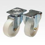 Steel plate swivel and fixed castors with polyamide wheels, heavy duty version