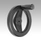 2-spoke handwheels, powder coated aluminium, with fixed cylindrical grip