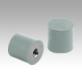 Rubber buffers stainless steel type E cylindrical with internal thread, grey