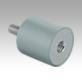 Rubber buffers stainless steel type B cylindrical with external thread and internal thread, grey