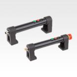 Tubular handles, plastic, with electronic switch function and two push buttons