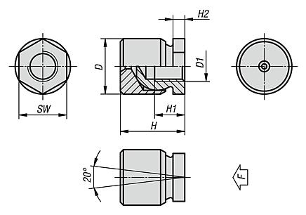 Swivel feet - inch