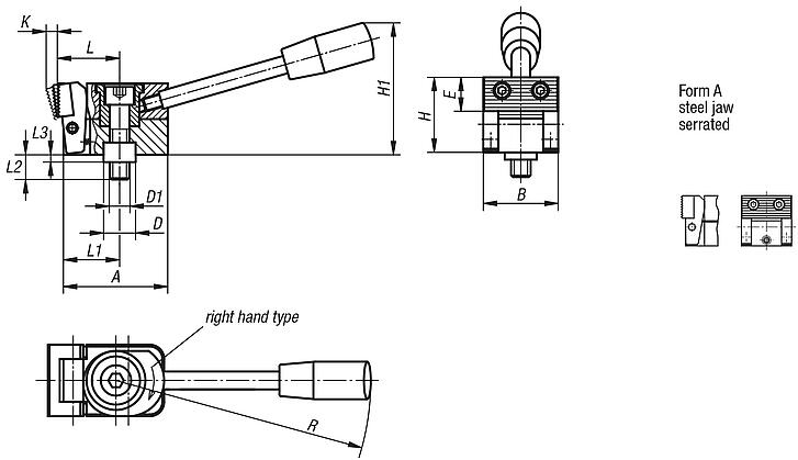 Side clamps, Form A
