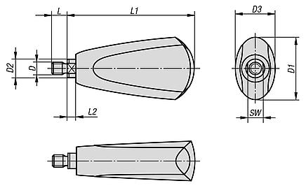 Taper grips revolving oval - inch