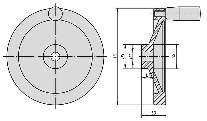 Handwheels disc aluminium - inch
