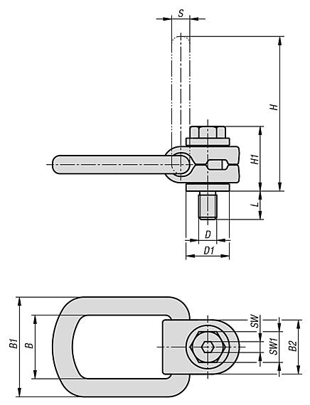 Hoist rings 360° rotation grade 10
