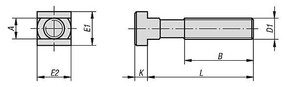 T-slot bolts DIN 787, 12.9