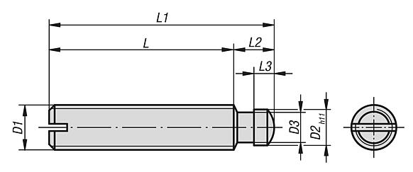 Grub screws with thrust point, similar to DIN 6332
