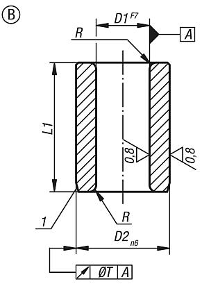 Drill bushes cylindrical steel, DIN 179, Form B