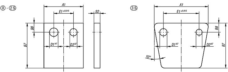 Drilling plates, DIN 6348 enhanced, size 0 to 3 S
