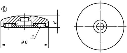 Levelling feet plates, Form B