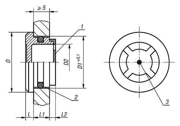 Oil level sight glasses, press-in