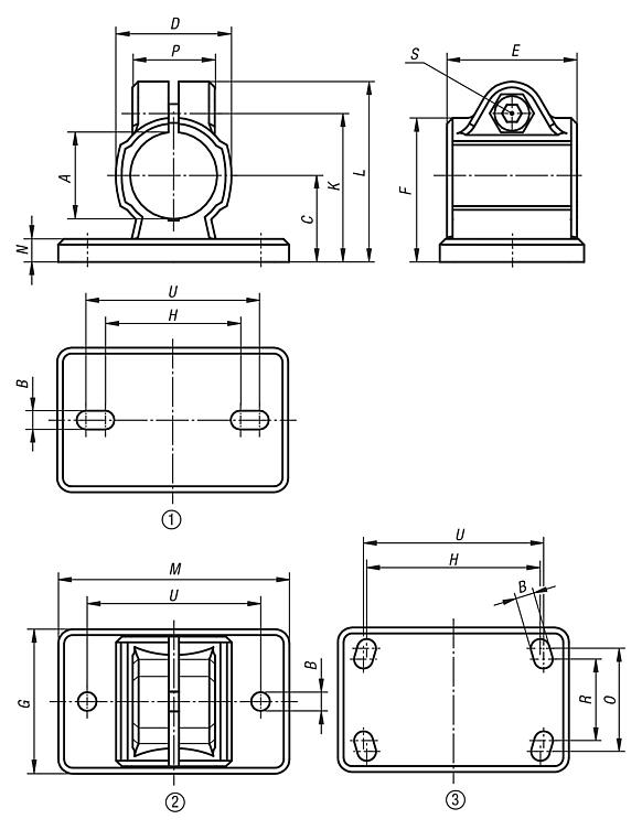 Tube clamps flange, aluminium - inch