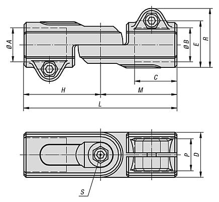 Tube clamps swivel, aluminium
