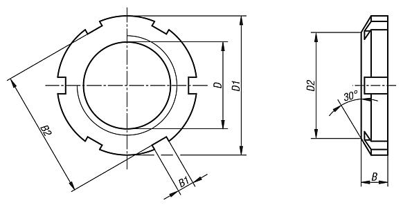 Slotted round nuts
