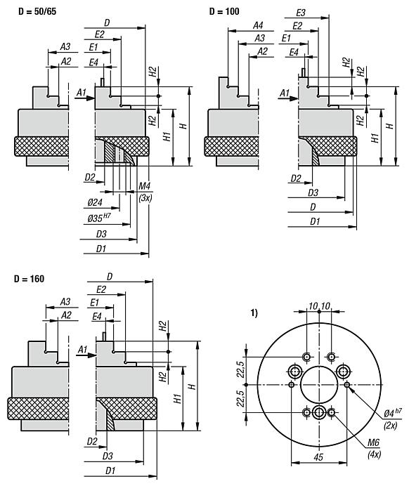 Precision three-jaw chuck manual operation