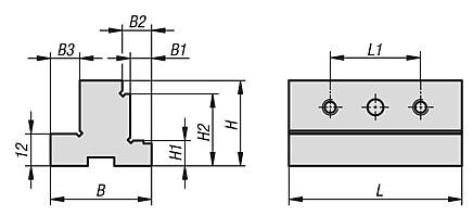 Attachment step jaws for centric vice, jaw width 65 mm