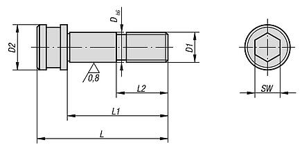 UNILOCK 5-axis shoulder screws size 80 mm
