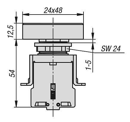 Double push button switch, installation version, Ø 22.3 mm
 with contact block, screw connection