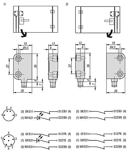 Safety switch magnetically coded