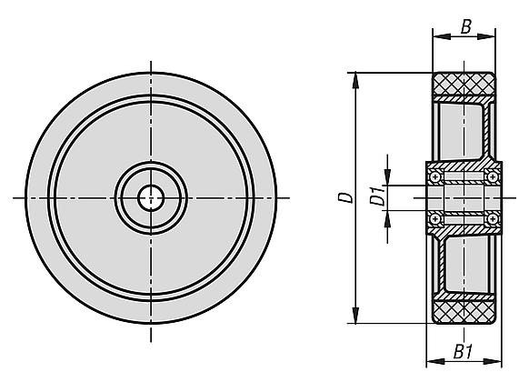 Wheels aluminium rims with injection-moulded tread