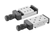 Precision slides roller mounted with micrometer spindle and location holes
