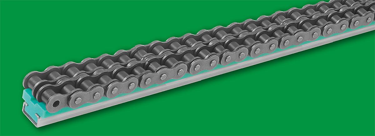 Glide rails for norelem roller chains